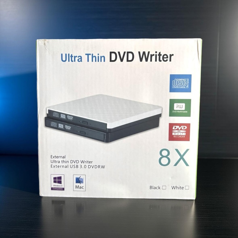 Ultra Thin DVD Writer - Black and White